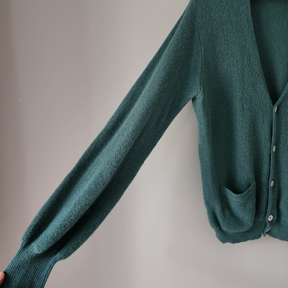 Tuttle Golf 100% Alpaca Sage Green Front Buttons Cardigan Size XL - Picture 3 of 9